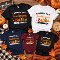 Personalized Thanksgiving Family Shirts, Custom Matching Family Tees, Thankful For Thanksgiving 2026, Fall Dinner Outfit, Holiday Gift