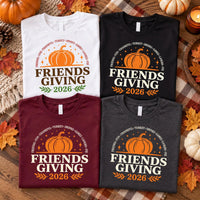 Friendsgiving 2026 Thanksgiving Shirt, Friends Dinner Party Tee, Vintage Pumpkin Fall T-Shirt, Cozy Potluck Outfit, Holiday Party Gift