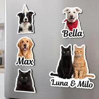 Custom Photo Magnet, Personalized Dog and Cat Fridge Magnet, Die Cut Animal Portrait Keepsake, Custom Pet Fridge Magnet, Pet Lover Gift