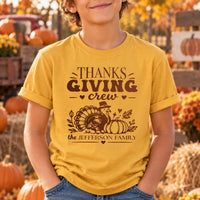 Personalized Thanksgiving Family Shirt, Custom Thanks Giving Crew Tee, Matching Family Turkey Tee, Fall Dinner Outfit, Thanksgiving Gift