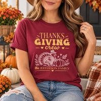 Personalized Thanksgiving Family Shirt, Custom Thanks Giving Crew Tee, Matching Family Turkey Tee, Fall Dinner Outfit, Thanksgiving Gift