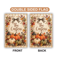 Personalized Fall Family Garden Flag, 12x18 Double Sided Yard Flag, Family Last Name Sign, Autumn Outdoor Porch Decor, Housewarming Gift