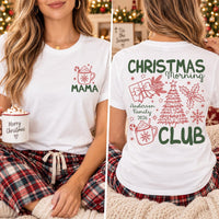 Personalized Holiday Mama Shirt, Custom Family Name Tee, Christmas Morning Club, Holiday Mom Crewneck, Family Christmas Gift, Front Back