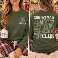 Personalized Holiday Mama Shirt, Custom Family Name Tee, Christmas Morning Club, Holiday Mom Crewneck, Family Christmas Gift, Front Back