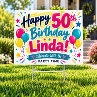 Custom Yard Sign, Personalized Photo Logo Message, Metal H-Stake Included, 12x18 18x24 24x36 Single or Double Sided, Custom Event Sign