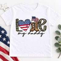 Personalized Military Dad Shirt, Custom Love My Daddy Tee, Patriotic Family Matching Shirts, Deployment Homecoming Gift, Father's Day Gift
