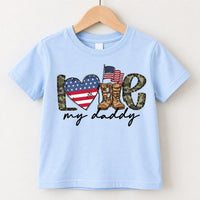 Personalized Military Dad Shirt, Custom Love My Daddy Tee, Patriotic Family Matching Shirts, Deployment Homecoming Gift, Father's Day Gift