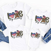 Personalized Military Dad Shirt, Custom Love My Daddy Tee, Patriotic Family Matching Shirts, Deployment Homecoming Gift, Father's Day Gift