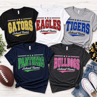 Personalized School Mascot Glitter Shirt, Custom Team Name Spirit Tee, Glitter Game Day Top, School Sports Fan Shirt, Sports Mom Gift