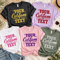 Personalized Glitter Text Shirt, Custom Glitter Name Tee, Sparkle Quote T Shirt, Glitter Statement Top, Custom Birthday Gift for Her