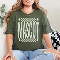 Personalized School Mascot Shirt, Custom Team Name Spirit Tee, Retro Checkerboard Fan Shirt, Game Day Student Apparel, Custom Team Gift