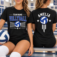 Personalized Volleyball Shirt, Custom Team Name Front Tee, Player Name Sweatshirt, Team Spirit Game Day Hoodie, Gift for Athlete, Front Back