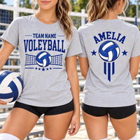 Personalized Volleyball Shirt, Custom Team Name Front Tee, Player Name Sweatshirt, Team Spirit Game Day Hoodie, Gift for Athlete, Front Back