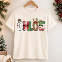Personalized Christmas Name Shirt, Custom Family Holiday Tee, Festive Tee for Kids & Adults, Holiday Party Outfit, Family Christmas Gift