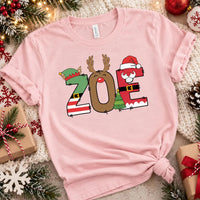 Personalized Christmas Name Shirt, Custom Family Holiday Tee, Festive Tee for Kids & Adults, Holiday Party Outfit, Family Christmas Gift