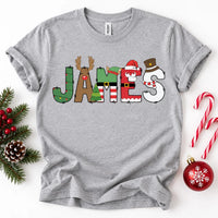 Personalized Christmas Name Shirt, Custom Family Holiday Tee, Festive Tee for Kids & Adults, Holiday Party Outfit, Family Christmas Gift