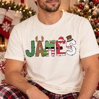 Personalized Christmas Name Shirt, Custom Family Holiday Tee, Festive Tee for Kids & Adults, Holiday Party Outfit, Family Christmas Gift