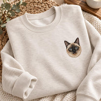 Custom Pet Portrait Embroidered Sweatshirt, Personalized Dog Cat Hoodie, Animal Lover Shirt, Cute Fur Mama Crewneck, Gift for Pet Lover