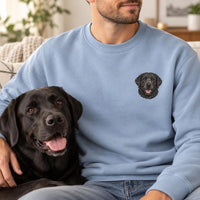 Custom Pet Portrait Embroidered Sweatshirt, Personalized Dog Cat Hoodie, Animal Lover Shirt, Cute Fur Mama Crewneck, Gift for Pet Lover