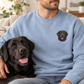 Custom Pet Portrait Embroidered Sweatshirt, Personalized Dog Cat Hoodie, Animal Lover Shirt, Cute Fur Mama Crewneck, Gift for Pet Lover