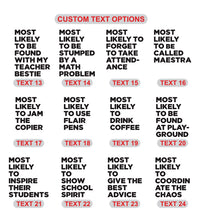Personalized Most Likely Teacher Shirt, Custom School Superlative Tee, Cute Teacher Tee, Matching Faculty Outfit, Back to School Gift