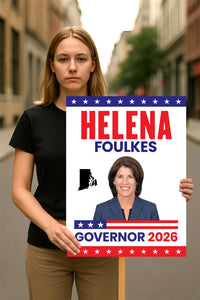 Helena Foulkes For Rhode Island Governor 2026 Election Sign, Political Campaign Sign, Republican, Governor Election 2026 Race Poster Sign