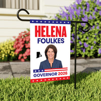 Helena Foulkes For Rhode Island Governor 2026 Garden Flag, Double Sided, 2026 Governor Flag, Elections Flag, Race Red White & Blue Flag