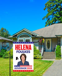 Helena Foulkes For Rhode Island Governor 2026 Garden Flag, Double Sided, 2026 Governor Flag, Elections Flag, Race Red White & Blue Flag