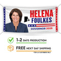 Helena Foulkes For Rhode Island U.S. Governor Banner Sign, 13 oz Waterproof US Governor Election 2026 Vinyl Banner With Metal Grommets