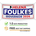 Helena Foulkes For Rhode Island U.S. Governor Banner Sign, 13 oz Waterproof US Governor Election 2026 Vinyl Banner With Metal Grommets