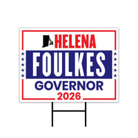 Helena Foulkes For Rhode Island Governor 2026 Yard Sign, Corrugated Governor Elections Race Red White & Blue Yard Sign with Metal H-Stake