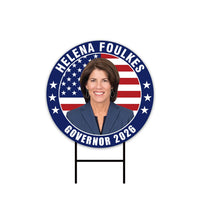 Helena Foulkes For Rhode Island Governor 2026 Yard Sign, Corrugated Governor Elections Race Red White & Blue Yard Sign with Metal H-Stake