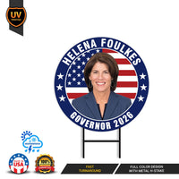 Helena Foulkes For Rhode Island Governor 2026 Yard Sign, Corrugated Governor Elections Race Red White & Blue Yard Sign with Metal H-Stake