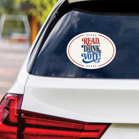 Read Think Vote Vinyl Sticker, Vote Early No Kings Decal, Anti-Trump, Resist Fascism Protect Democracy Bumper Sticker, 6" x 4.5"