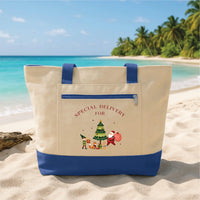 Personalized Christmas Tote Bag with Zipper, Custom Special Delivery Holiday Canvas Bag, Seasonal Zipper Tote, Christmas Gift for Her