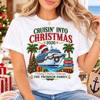Personalized Christmas Cruise Family Shirt, Custom Vacation Tee, Cruisin' Into Christmas 2026, Matching Family Outfit, Cruise Trip Gift