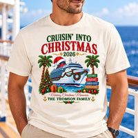 Personalized Christmas Cruise Family Shirt, Custom Vacation Tee, Cruisin' Into Christmas 2026, Matching Family Outfit, Cruise Trip Gift