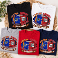 Personalized House Divided Football Shirt, Custom Team Name Tee, Rivalry Game Day Shirt, Split Football Mascot Tee, Custom Team Gift