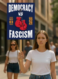 Democracy vs Fascism Protest Sign, Vote Early No Kings Poster, Anti-Trump Resist Fascism, Protect Democracy, Political Activist Rally Sign