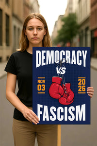 Democracy vs Fascism Protest Sign, Vote Early No Kings Poster, Anti-Trump Resist Fascism, Protect Democracy, Political Activist Rally Sign
