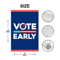 Vote Early Democracy Protest Garden Flag, Double Sided, Vote Early No Kings, Election Protect Democracy, Anti-Trump, Resist Fascism Flag