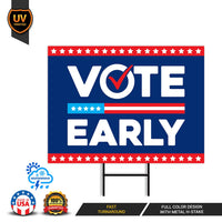Democracy vs Fascism Protest Yard Sign - Vote Early, No Kings, Anti-Trump, Protect Democracy, Resist Fascism Yard Sign with Metal H-Stake