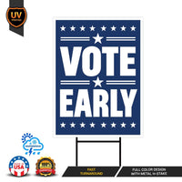 Democracy vs Fascism Protest Yard Sign - Vote Early, No Kings, Anti-Trump, Protect Democracy, Resist Fascism Yard Sign with Metal H-Stake