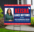 Keisha Lance Bottoms For Georgia Governor 2026 Yard Sign, Corrugated Governor Elections Race Red White & Blue Yard Sign with Metal H-Stake