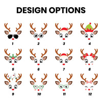Custom Reindeer Face Christmas Shirt, Family Holiday Tee, Cute Reindeer T-Shirt, Matching Family Xmas Outfit, Holiday Gift for Family