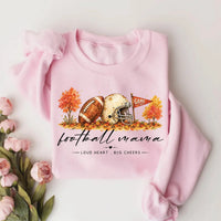 Vintage Football Mama Graphic Sweatshirt, Game Day Mom Tee, Autumn Sports Season Top, Helmet and Fall Leaves Design, Football Mom Gift Idea