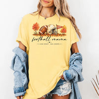Vintage Football Mama Graphic Sweatshirt, Game Day Mom Tee, Autumn Sports Season Top, Helmet and Fall Leaves Design, Football Mom Gift Idea