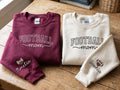 Football Mom Embroidered Sweatshirt, Custom Name Sleeve Hoodie, Personalized Game Day Shirt, Team Spirit Crewneck, Football Mom Gift