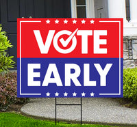 Democracy vs Fascism Protest Yard Sign - Vote Early, No Kings, Anti-Trump, Protect Democracy, Resist Fascism Yard Sign with Metal H-Stake