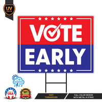 Democracy vs Fascism Protest Yard Sign - Vote Early, No Kings, Anti-Trump, Protect Democracy, Resist Fascism Yard Sign with Metal H-Stake